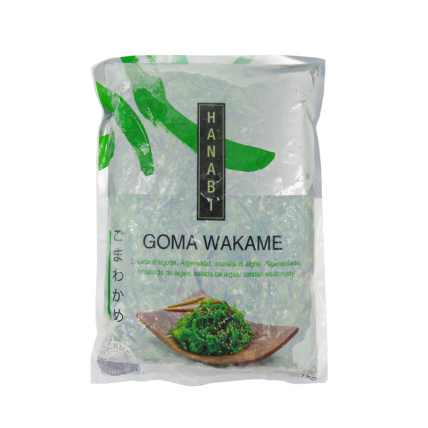 Ensalada preparada de algas wakame y sésamo, en foramto de 1 kilogramo, marca Hanabi